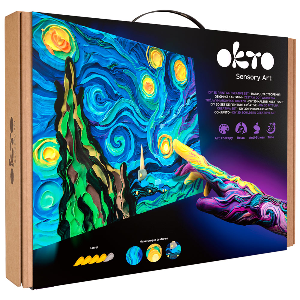 OKTO Sensory Art 3D Clay Painting Kit Van Gogh Starry Night