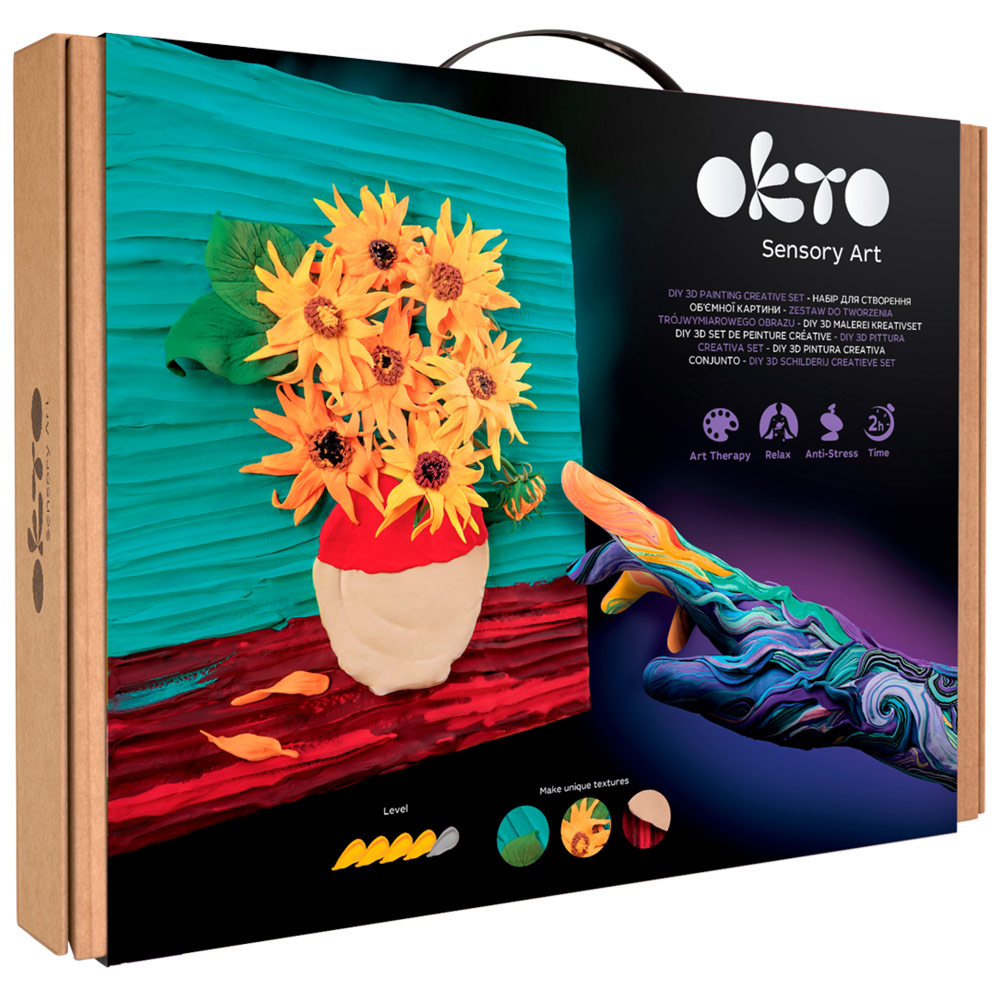 OKTO Sensory Art 3D Clay Painting Kit Van Gogh Sunflowers