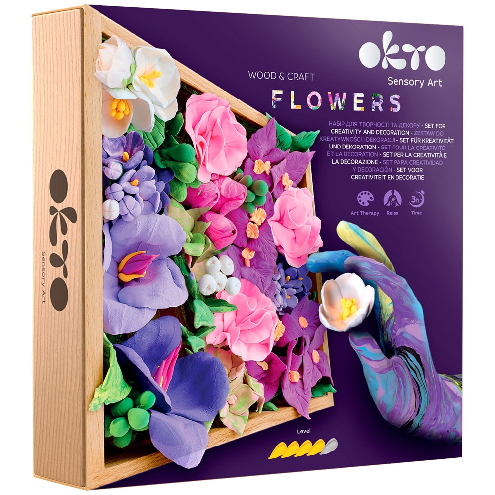 OKTO Sensory Art DIY Wood & Craft Flower Clay Flowers Kit Inspiration
