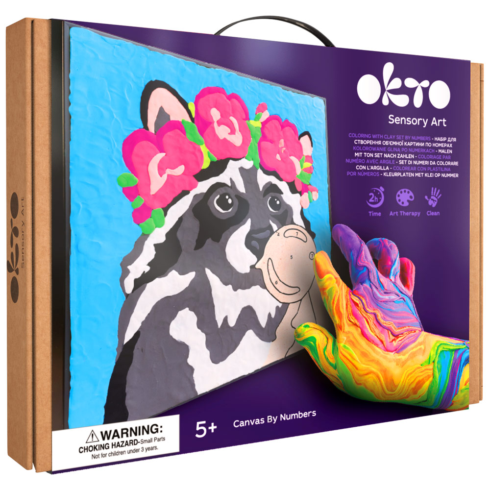 OKTO Clay By Numbers Kit Raccoon