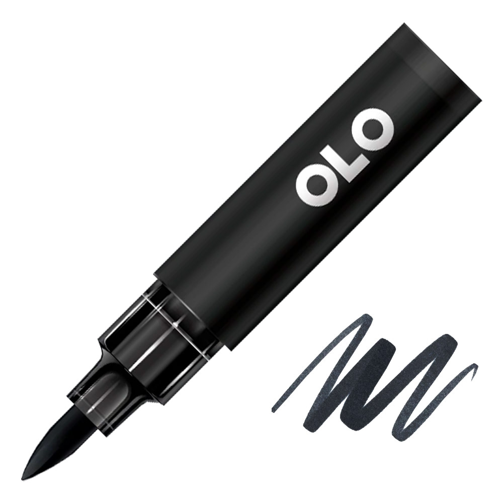 OLO Premium Alcohol Half Marker Brush BK Blue Black