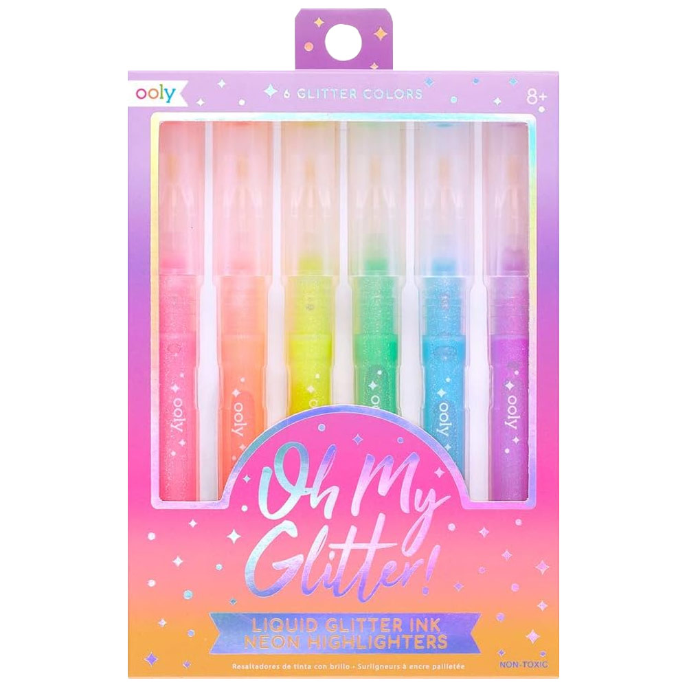OOLY Oh My Glitter! Neon Highlighter 6 Set
