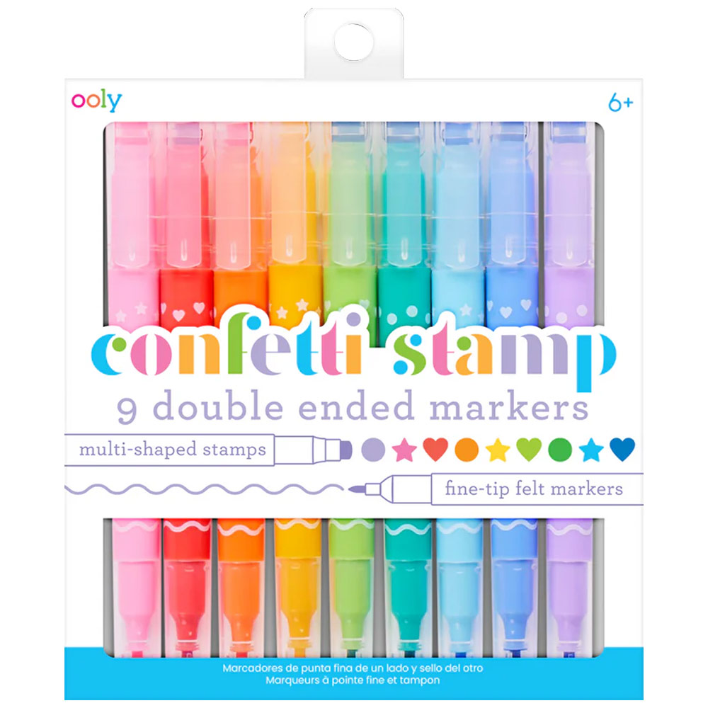 OOLY Confetti Stamp Double-Ended Marker 9 Set