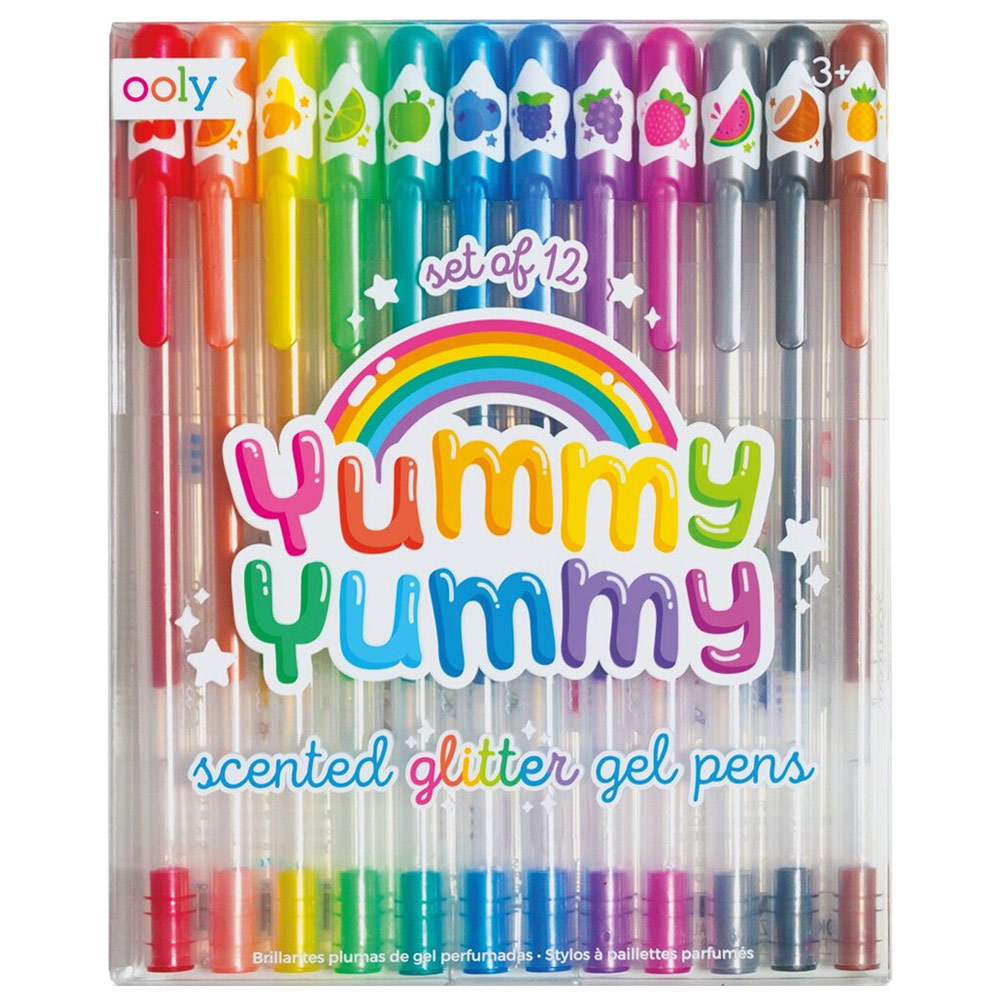 Yummy Yummy Set of 12 Scented Glitter Gel Pens – Green Hippo Gifts