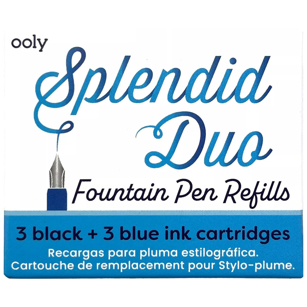 OOLY Splendid Fountain Pen Refill 6 Set Black & Blue