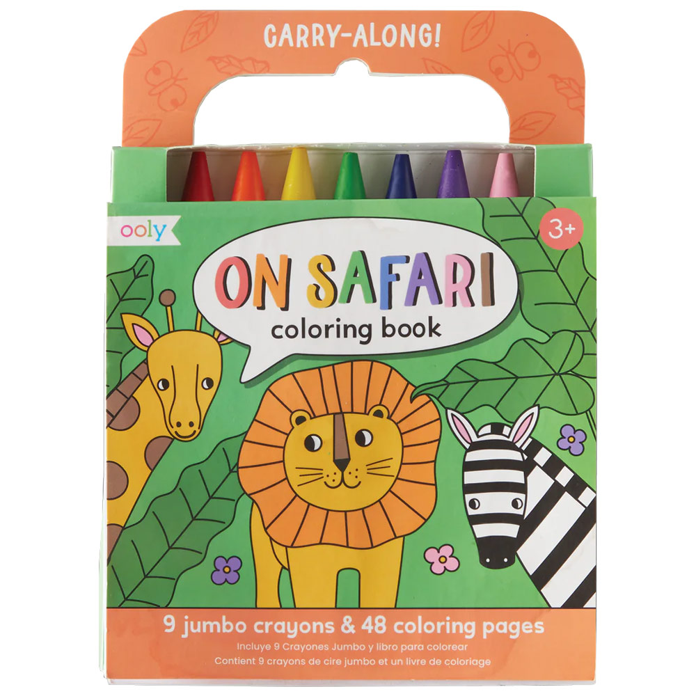 Ooly Carry Along! Coloring Book & Crayon 9 Set Safari