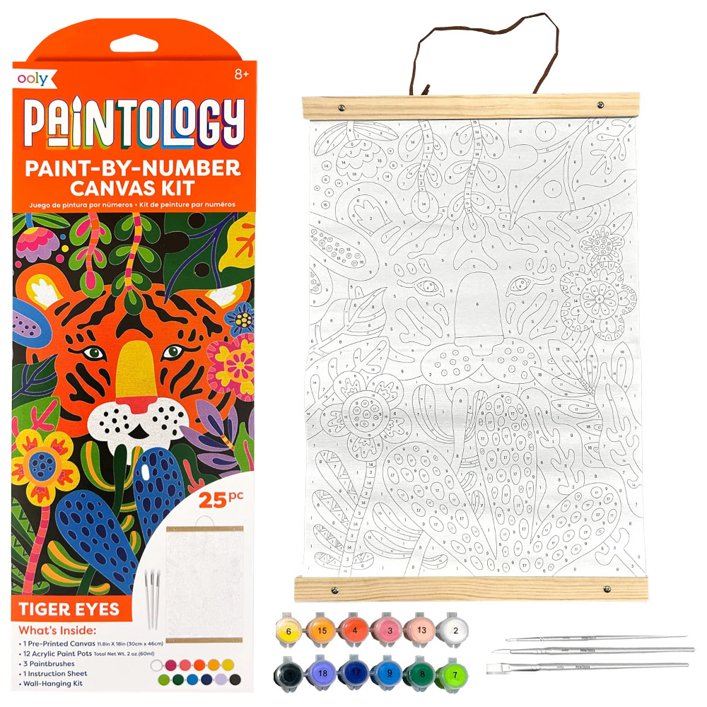 Ooly Paintology Paint By Number Canvas Kit Tiger Eyes