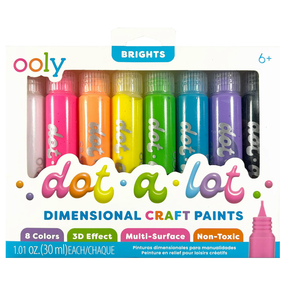 Ooly Dot-a-Lot Dimensional Craft Paint 8 Set Brights