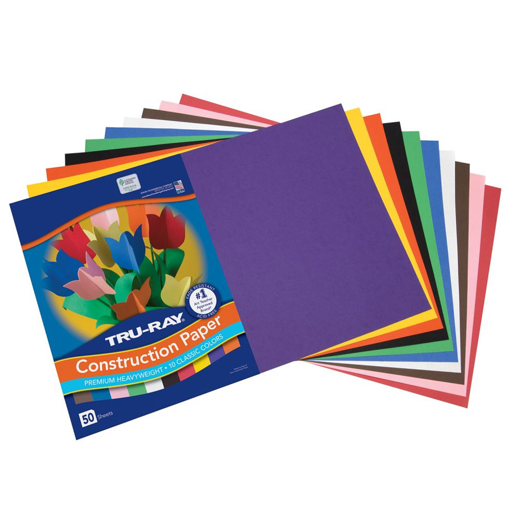 Tru-Ray Heavyweight Construction Paper 12"x18" 50 Pack Assorted
