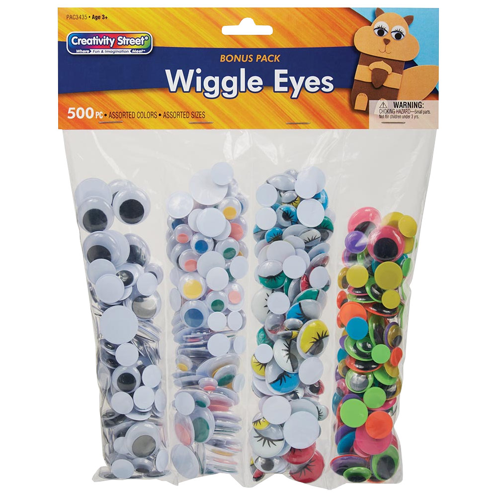 Creativity Street Wiggle Eyes 500 Piece Assorted Colors