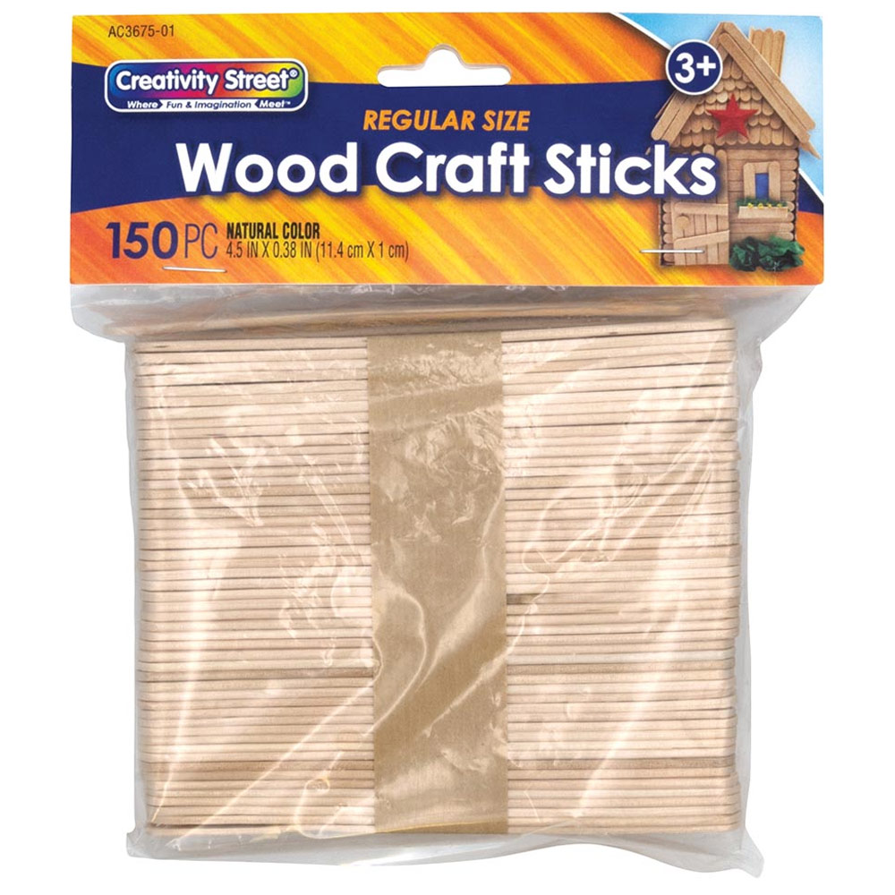 Creativity Street Wood Craft Sticks 150 Pack 4.5"