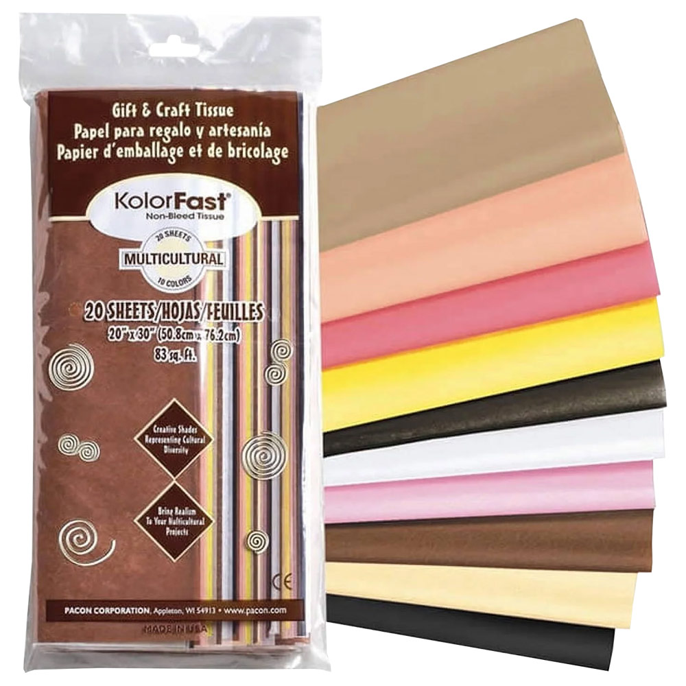 Pacon Kolorfast Art Tissue 20"x30" 20 Sheets Multi-Cultural