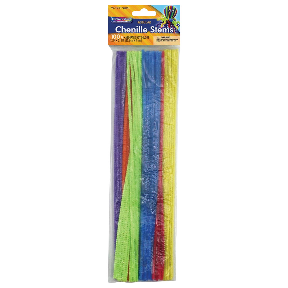 Creativity Street Regular Chenille Stems 12" 100 Pack Hot