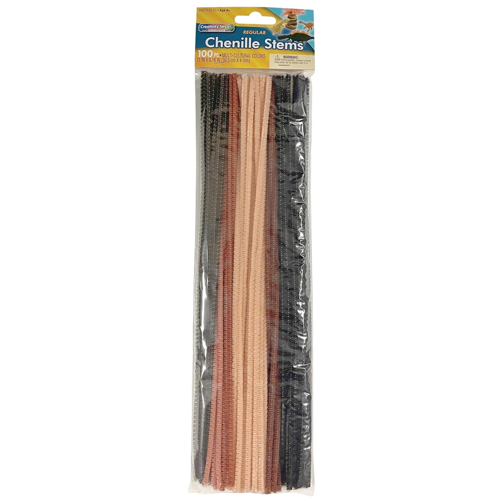 Creativity Street Regular Chenille Stems 12" 100 Pack Multi-Cultural