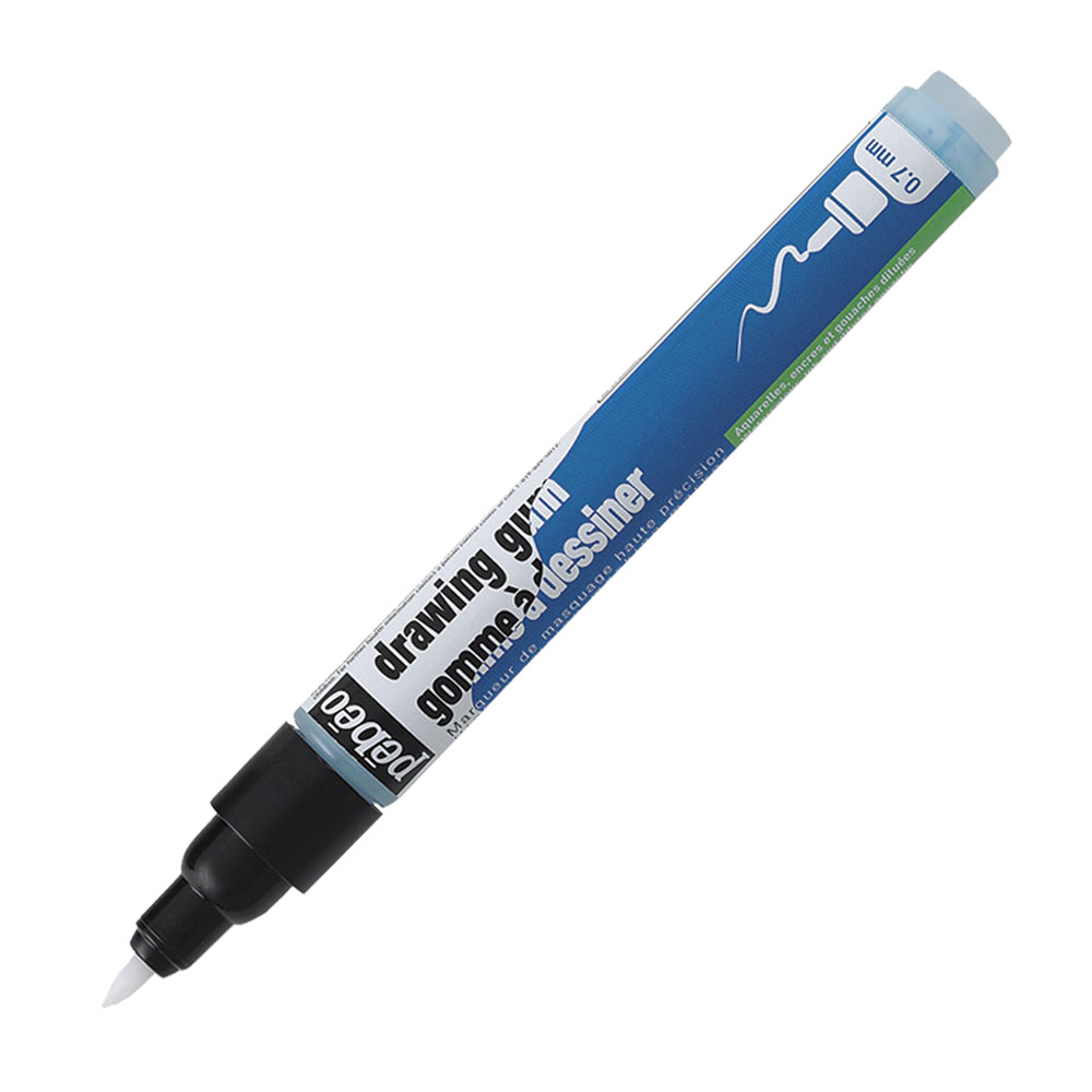 1PC PEBEO Watercolor Drawing Gum 0.7/4 mm Easy Peel White Liquid Latex ,  Marker Type, White Glue, Covering Liquid, Silicone Pen