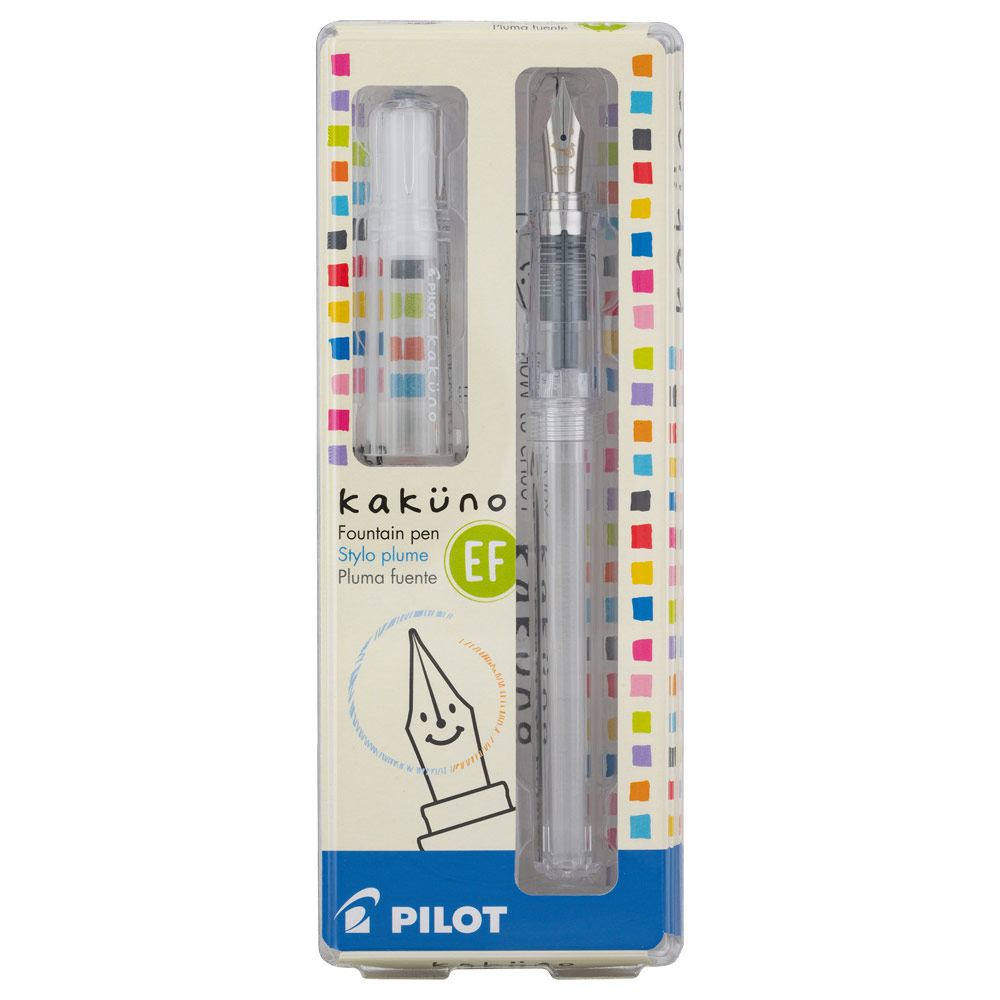 Pilot Kakuno Fountain Pen Extra Fine Clear Cap/Barrel Black