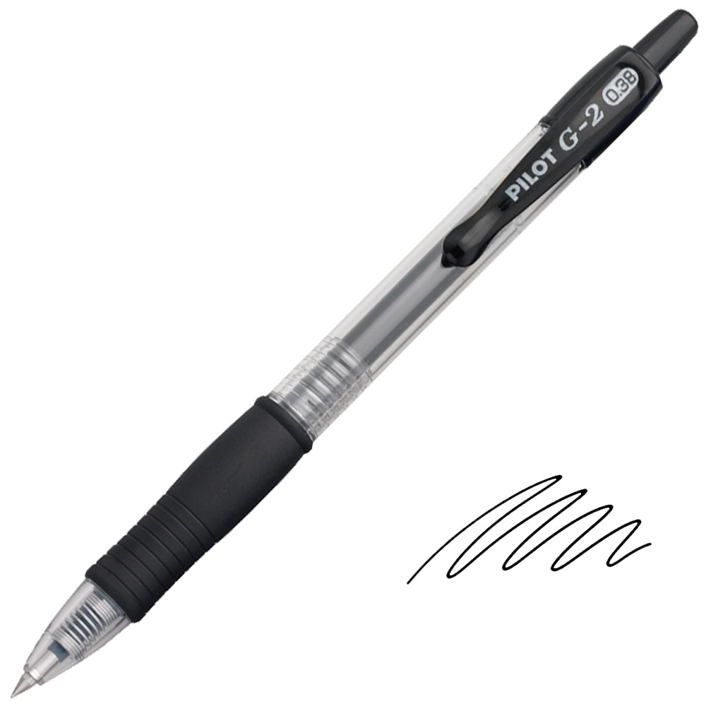 Pilot G2 Retractable Gel Rollerball Pen 0.38mm Black