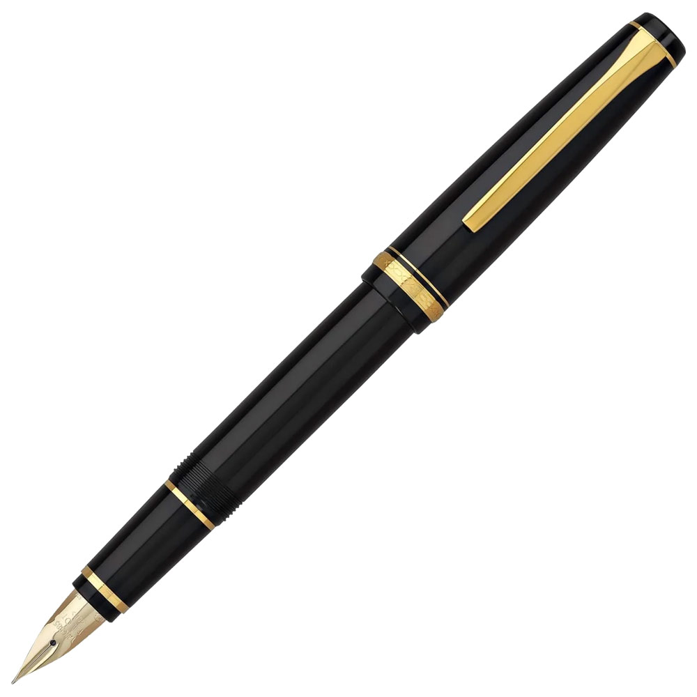 Pilot Falcon Fountain Pen Medium Black & Gold