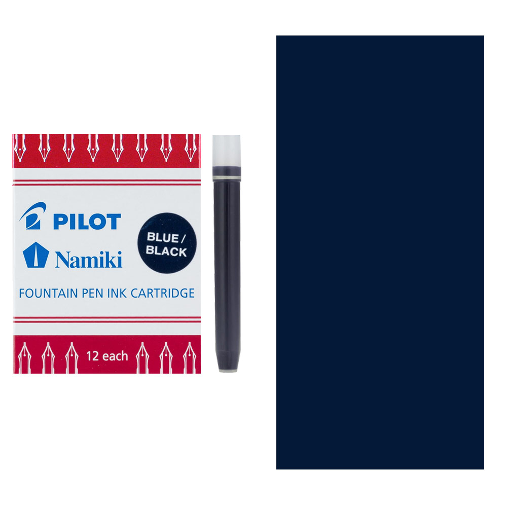 Pilot Namiki Fountain Pen Ink Cartridge 12 Pack Blue/Black