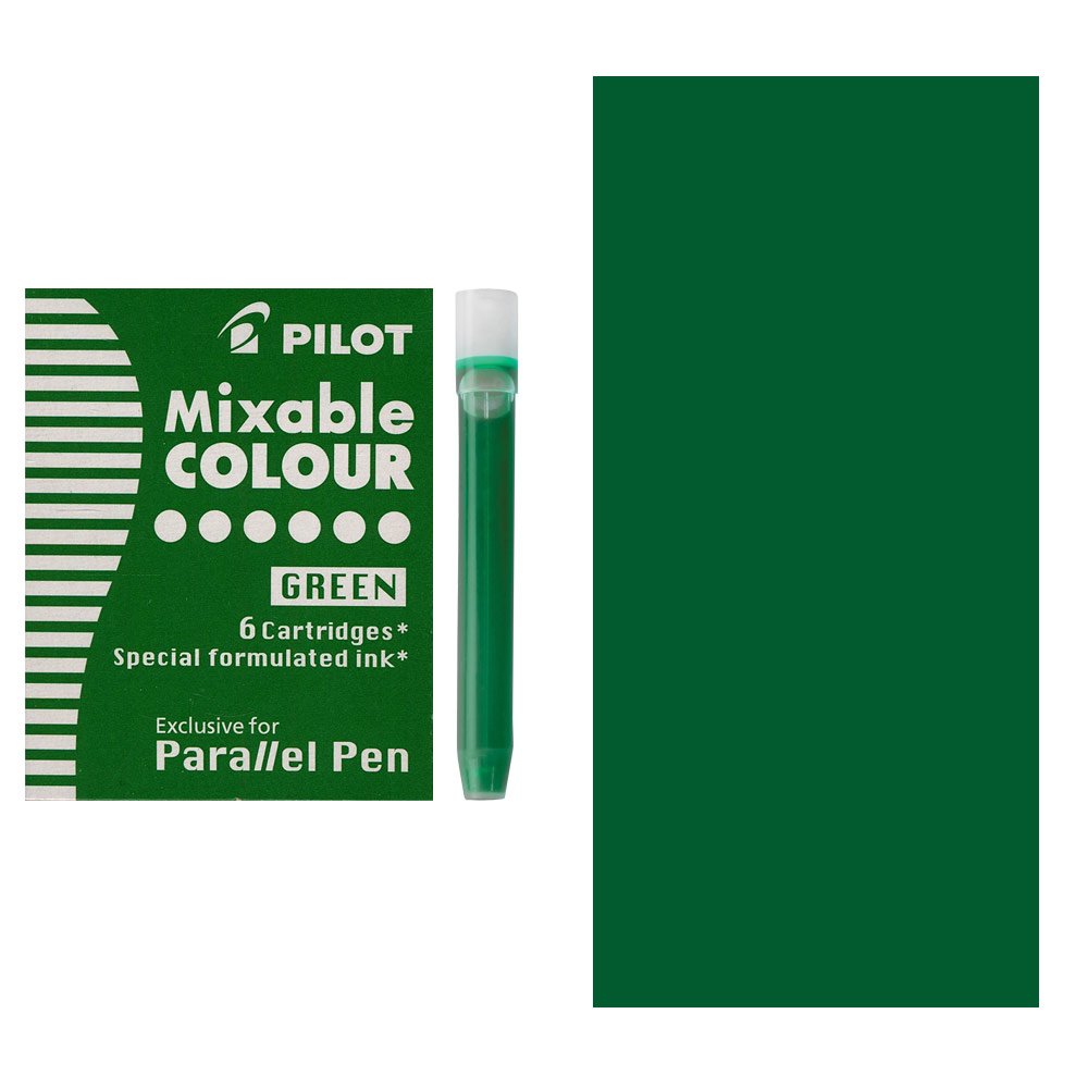 Pilot Parallel Calligraphy Pen Ink Cartridge 6 Pack Green