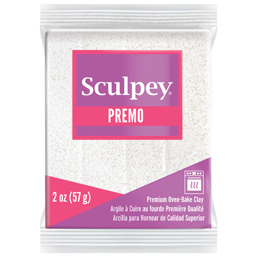 Sculpey Premo Polymer Oven-Baked Clay 2oz White Glitter 5057
