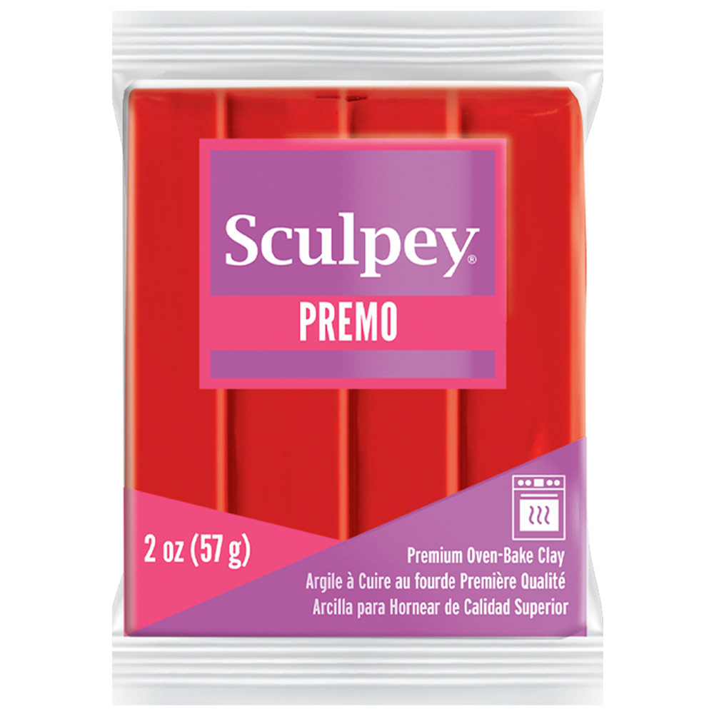 Sculpey Premo Polymer Oven-Baked Clay 2oz Cadmium Red Hue 5382