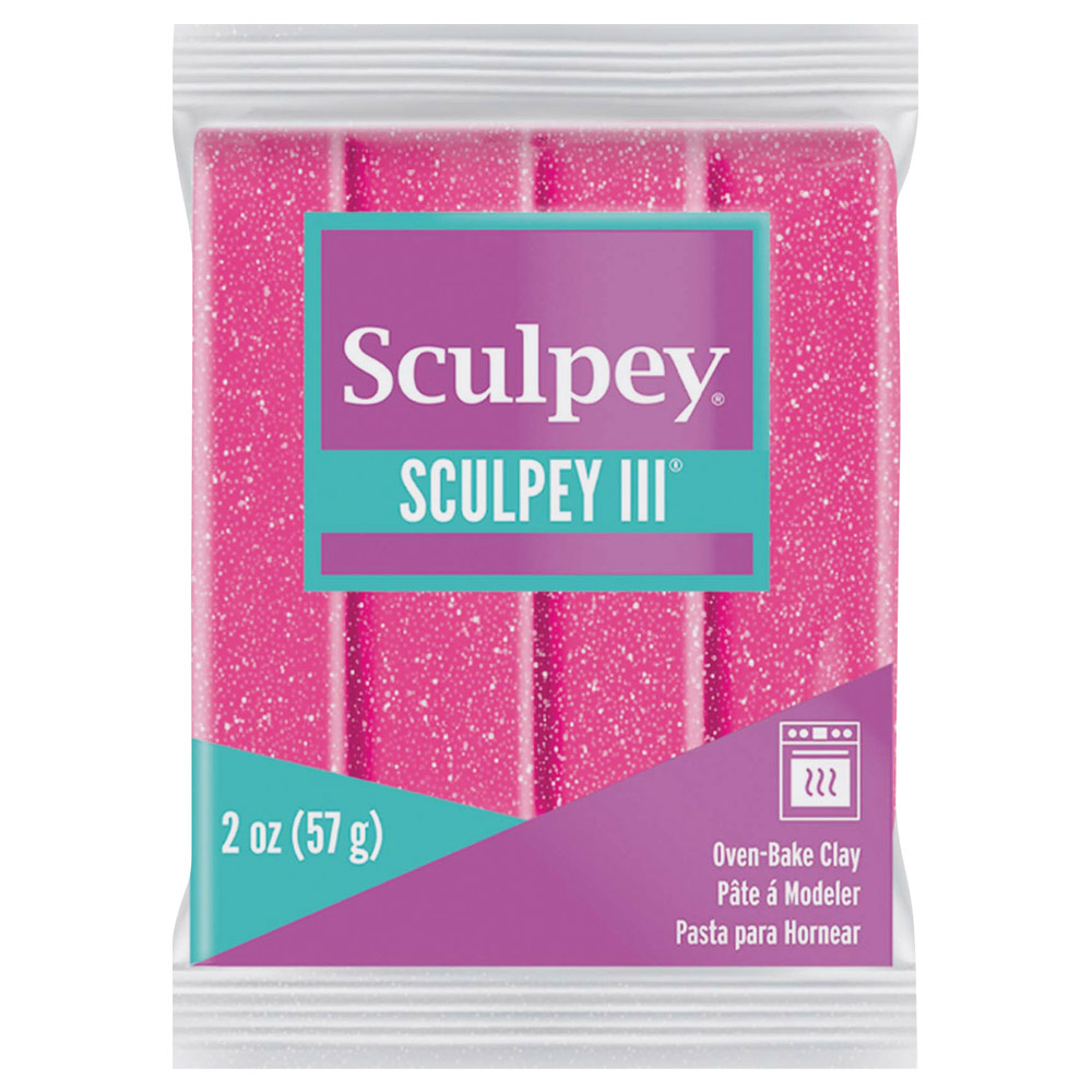 Sculpey Sculpey III Oven-Bake Polymer Clay 2oz Pink Glitter 558