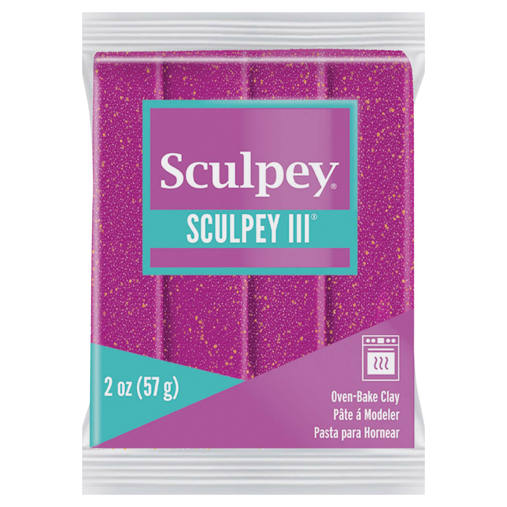 Sculpey Sculpey III Oven-Bake Polymer Clay 2oz Violet Glitter 562