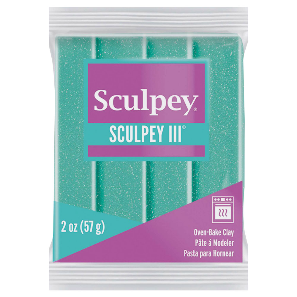 Sculpey Sculpey III Oven-Bake Polymer Clay 2oz Turquoise Glitter 574