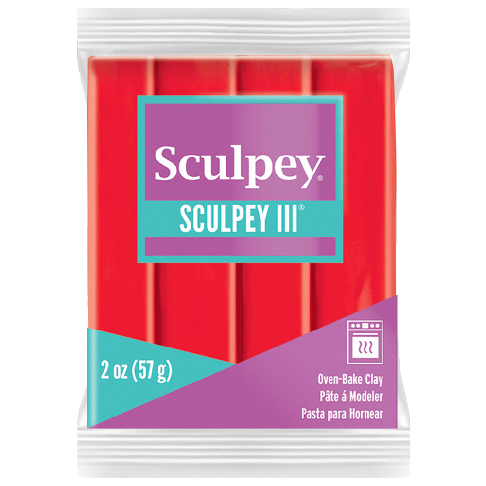 Sculpey Sculpey III Oven-Bake Polymer Clay 2oz Red Hot Red 583