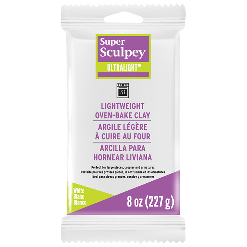 Sculpey Super Sculpey UltraLight Oven-Baked Polymer Clay 8oz White
