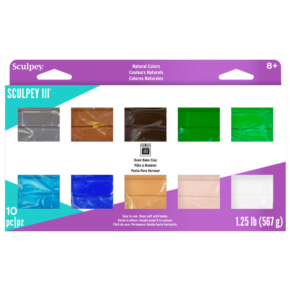 Sculpey Sculpey III Oven-Baked Polymer Clay Multi-Pack 10 x 2oz Set Natural