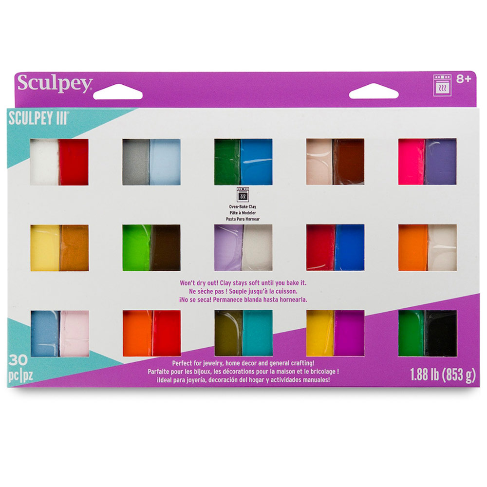 Sculpey Sculpey III Oven-Baked Polymer Clay Multi-Pack 30 x 1oz Set Sampler