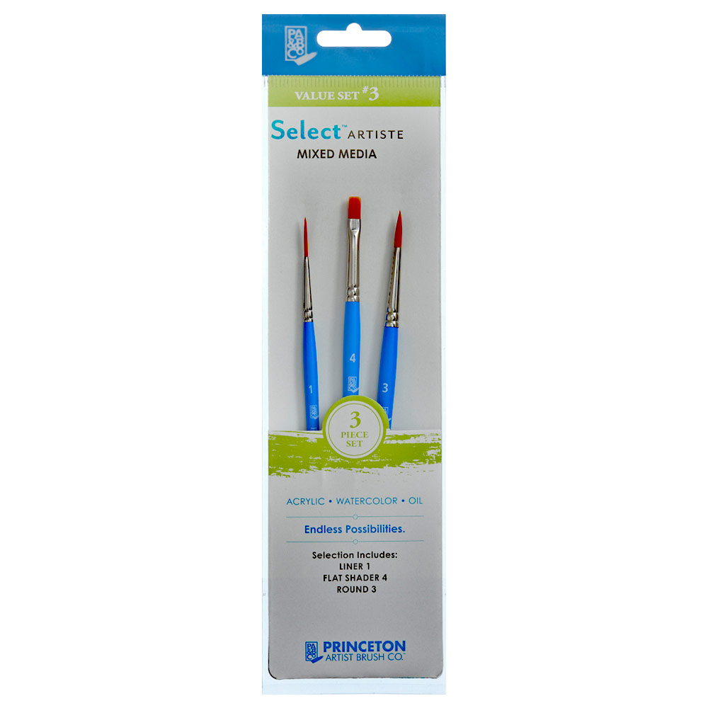 Princeton Select Artiste Synthetic Brush Series 3750 Value Set #3