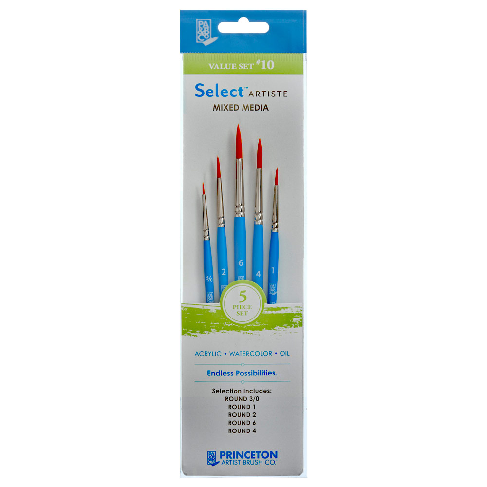 Princeton Select Artiste Synthetic Brush Series 3750 Value Set #10