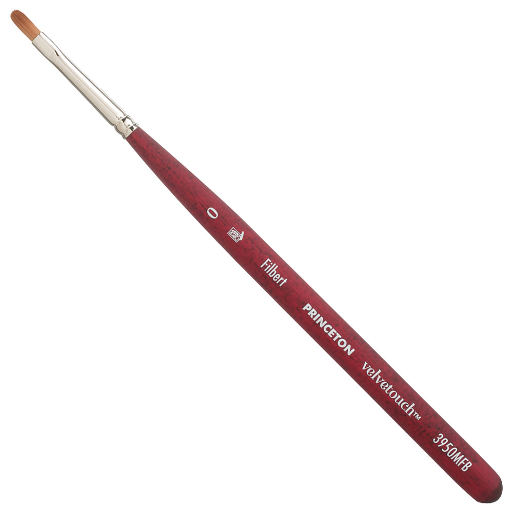 Princeton VELVETOUCH Synthetic Brush Series 3950 Mini Filbert #0