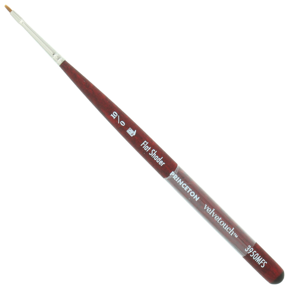 Princeton VELVETOUCH Synthetic Brush Series 3950 Mini Flat Shader #10/0