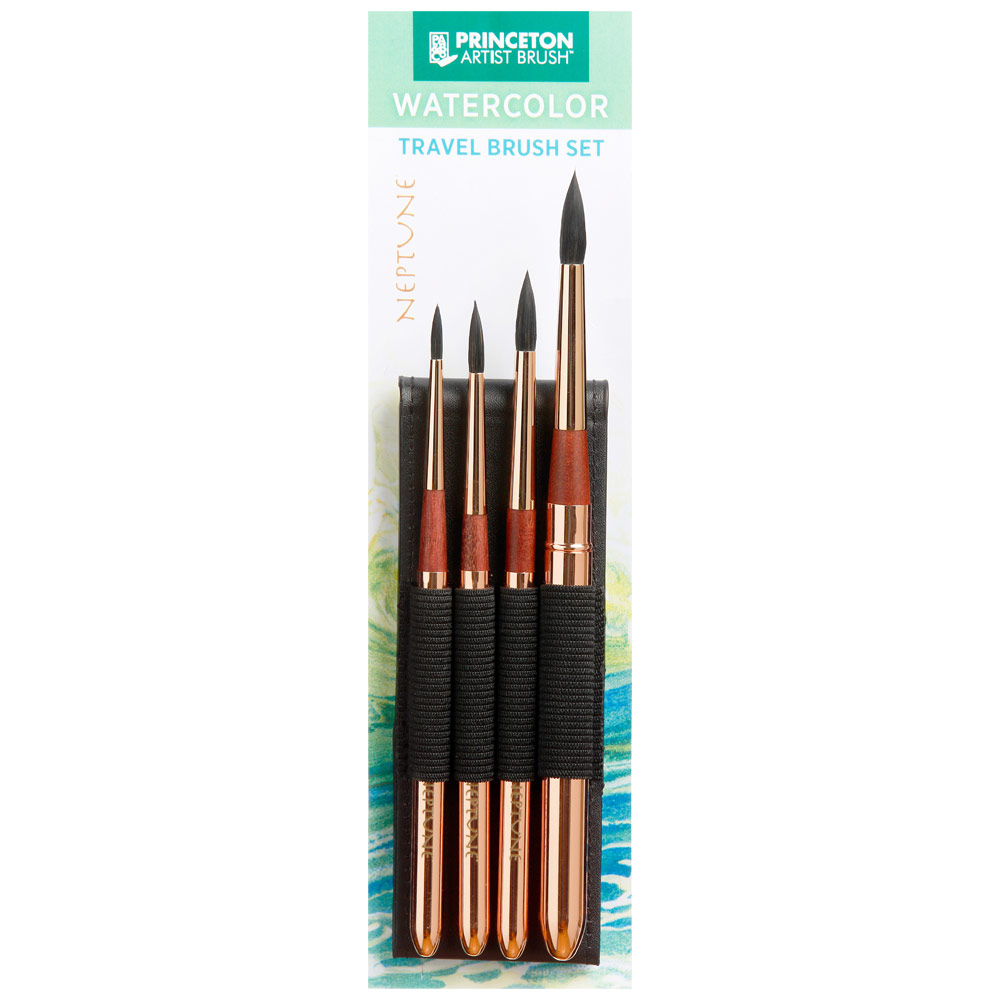 Princeton Neptune Synthetic Squirrel Brush Series 4750 Travel 4 Set