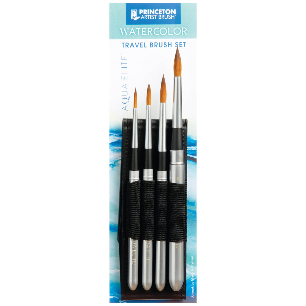 Princeton Aqua Elite Synthetic Kolinsky Brush Series 4850 Travel 4 Set