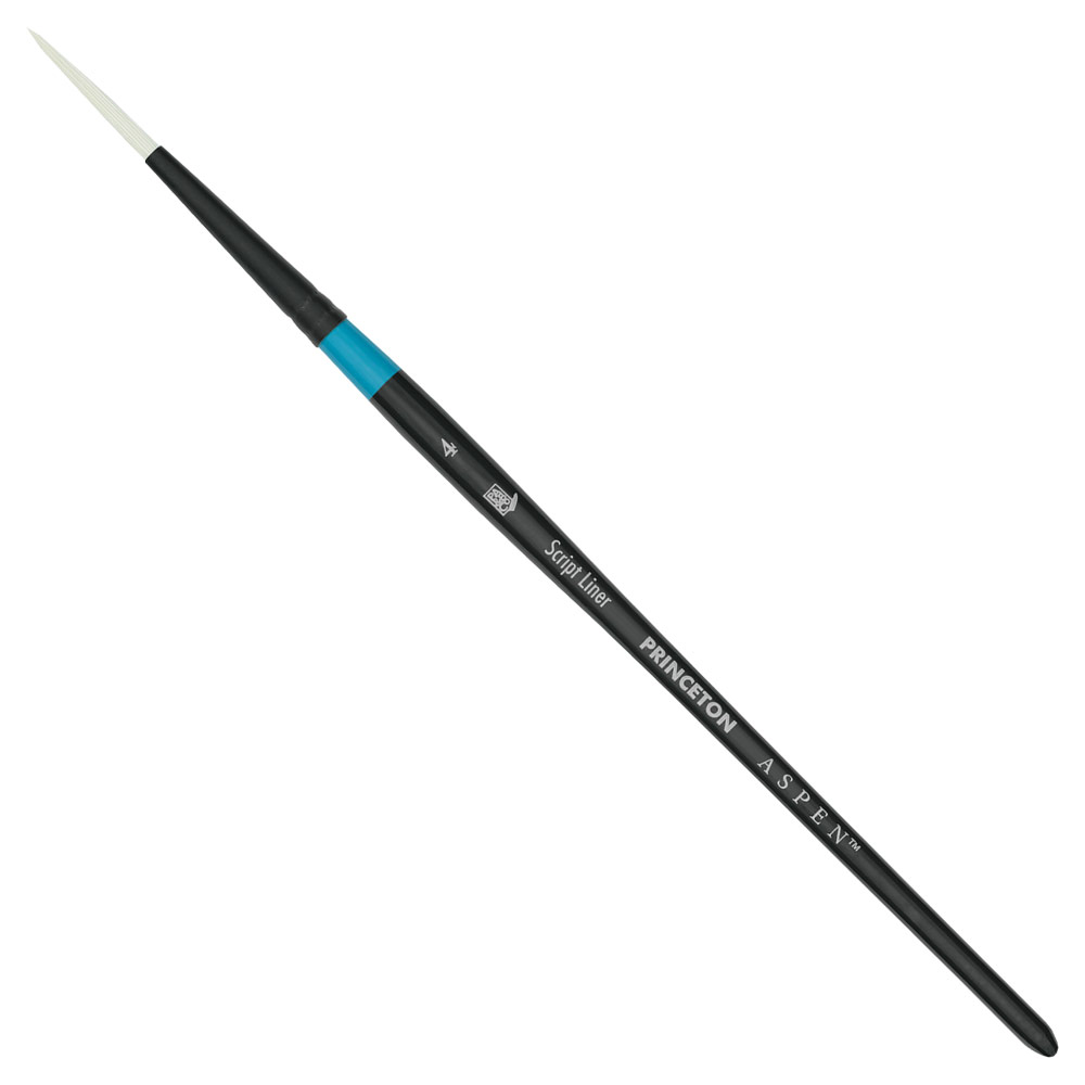 Princeton Aspen Synthetic Bristle Short Brush Series 6950 Script Liner #4