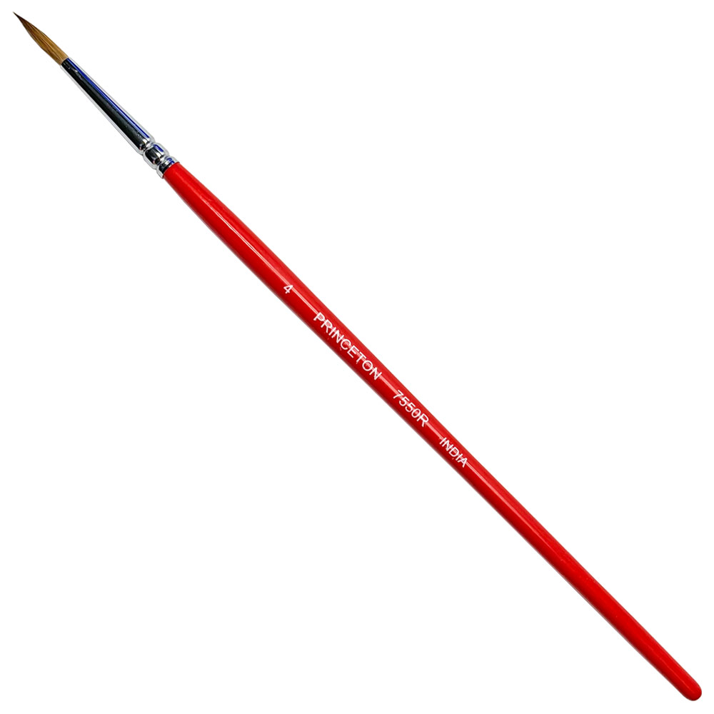 Princeton Scarlet Red Sable Watercolor Brush Series 7550R Round #4