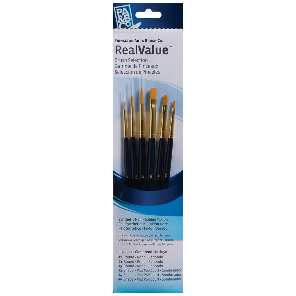 Princeton 9137 Real Value Brush Set - Round 1, 3, 5/Shader 2, 4, 6