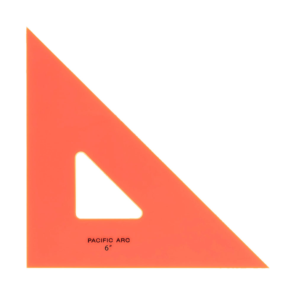 Pacific Arc Acrylic 45/90 Triangle 6" Fluorescent