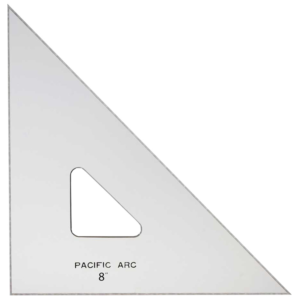 Pacific Arc Acrylic 45/90 Triangle 8" Topaz