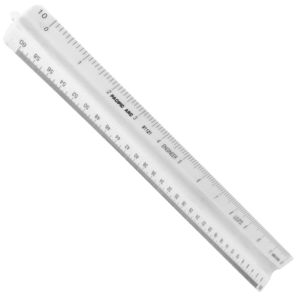 Pacific Arc Economy Triangular Scale Ruler 12" Divided Engineer