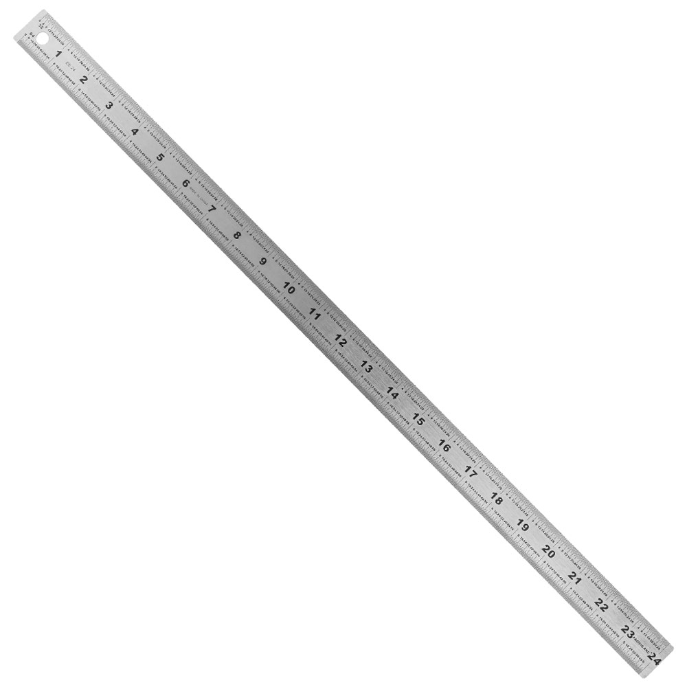 Pacific Arc 1/32nd & 1/64th Stainless Steel Ruler w/Non-Slip Back 24"