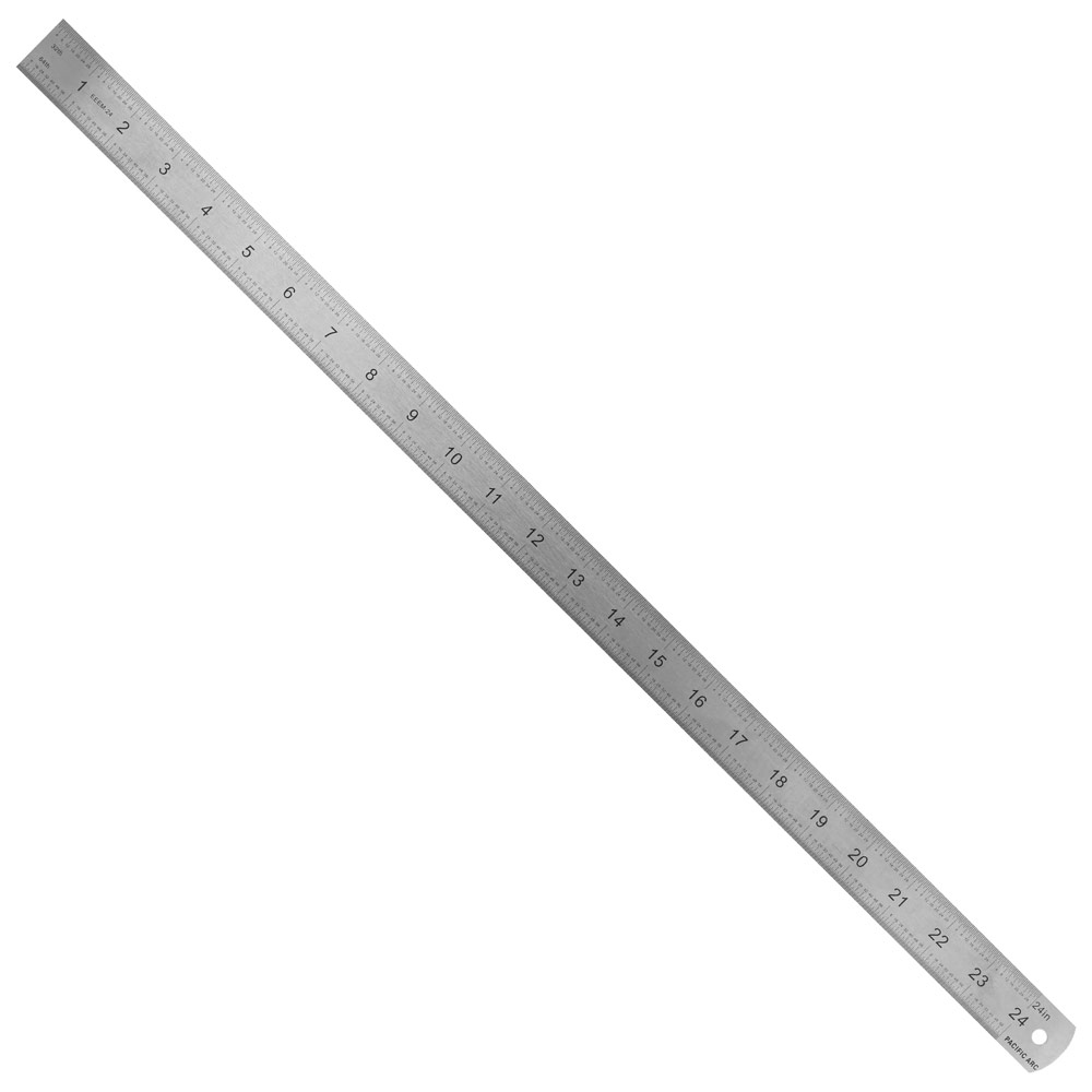 Pacific Arc Inch 1/8th, 1/16th & 1/32nd & Metric Stainless Steel Ruler 24"
