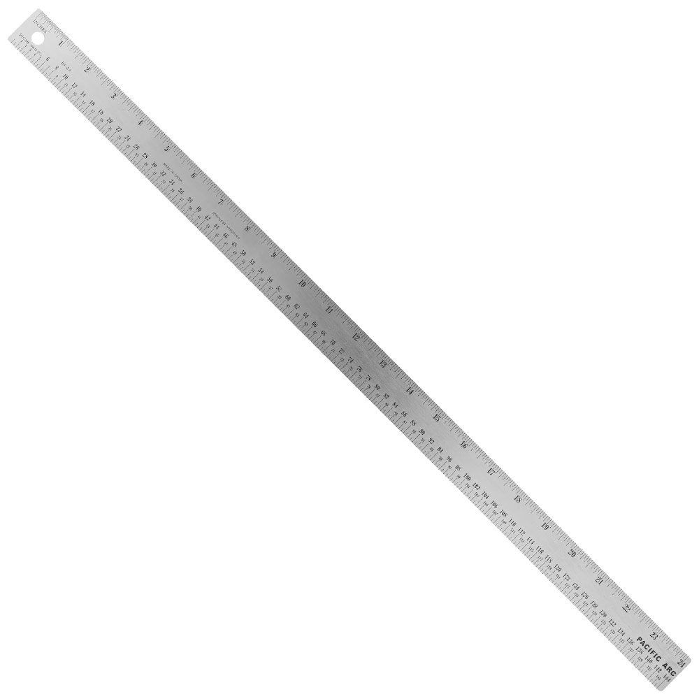Pacific Arc Pica 1/32nd & 1/64th Stainless Steel Ruler w/Non-Slip Back 24"