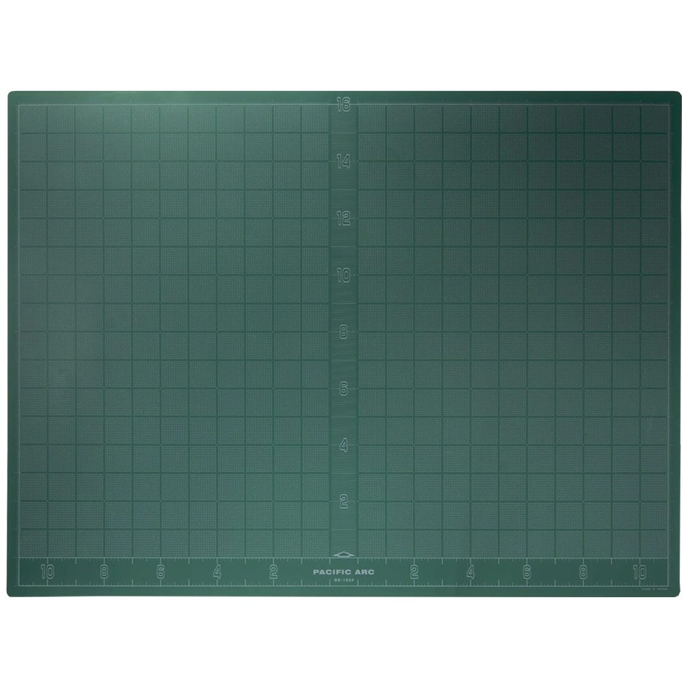 Pacific Arc Self-Healing Cutting Mat 18"x24" Green & Black