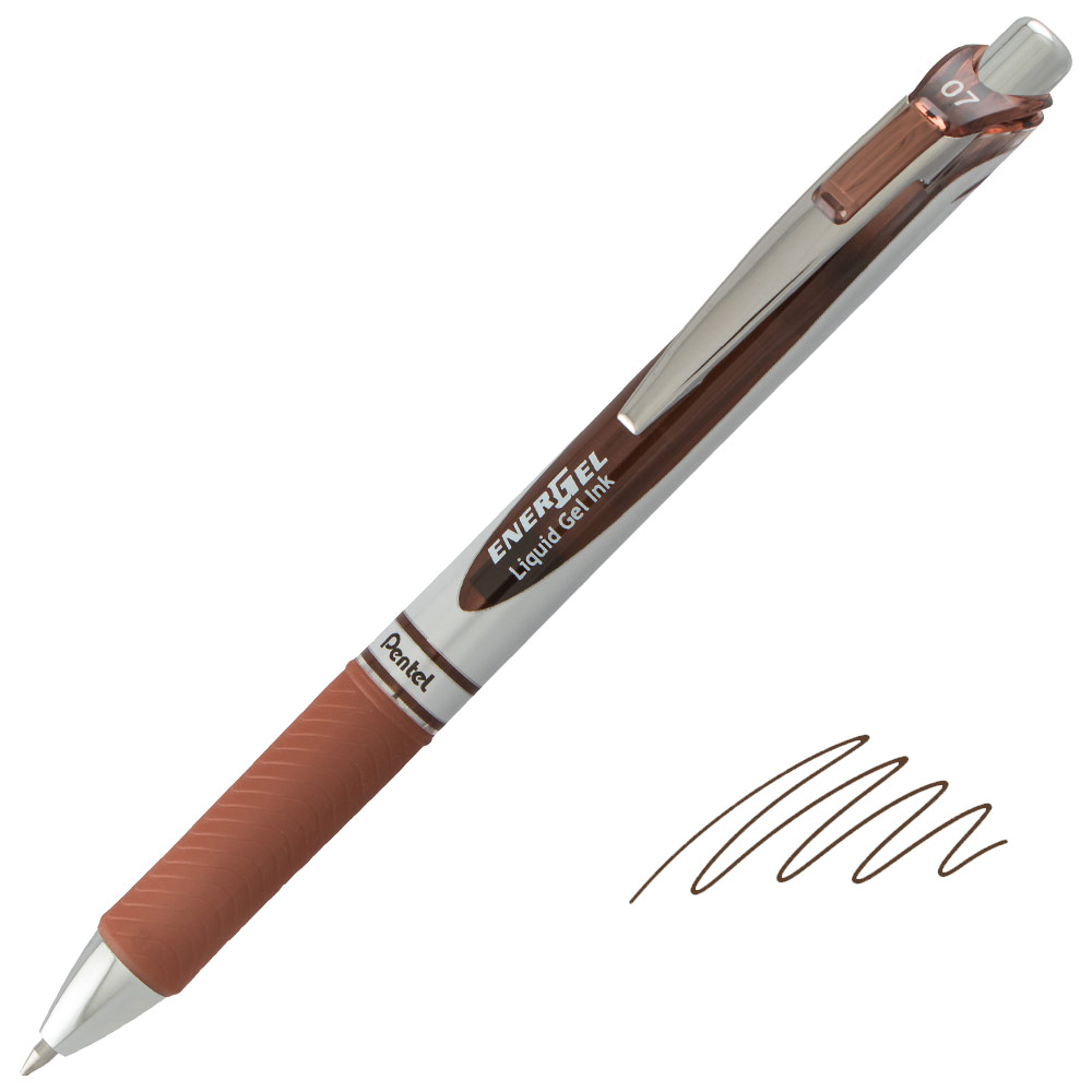 Pentel EnerGel RTX Retractable Liquid Gel Pen 0.7mm Brown